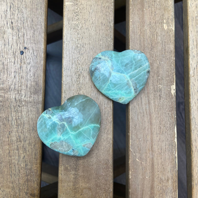 Green Moonstone Hearts